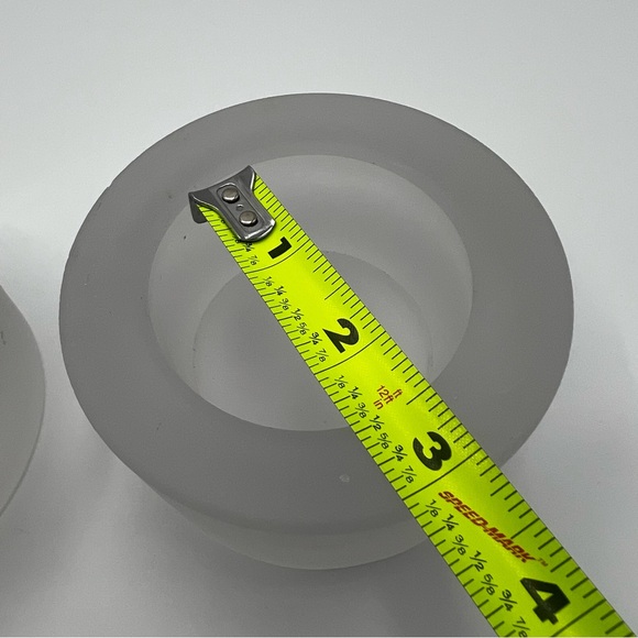 Tag LTD Glass Tea Light Candle Holder Set of 2 Frosted White Table Decor Party - Picture 8 of 9